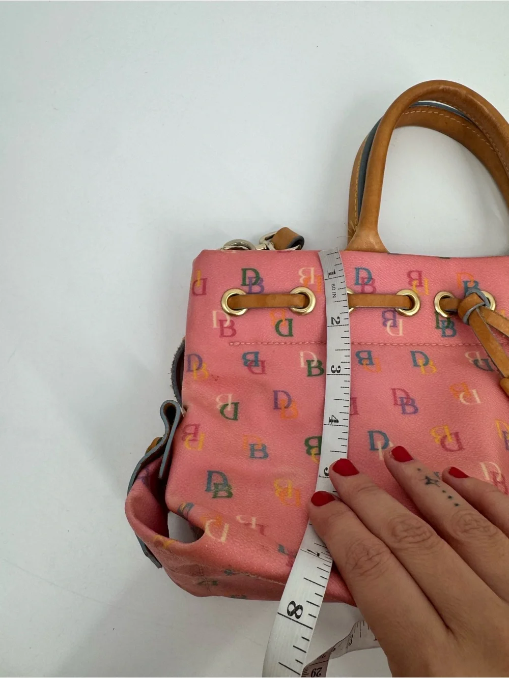Vintage Dooney & Bourke Womens Monogram Handbag Satchel Crossbody CB Purse